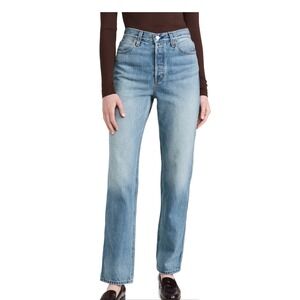 Alex Mill Carla High Rise Straight Jean Vintage Light Wash Cotton Womens Size 28